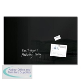 Sigel Artverum High Quality Tempered Glass Magnetic Board With Fixings 1000x650mm Black Ref GL140