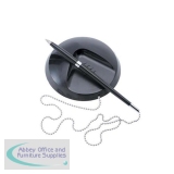 5 Star Office Desk Ball Pen Chained to Base Medium 1.0mm Tip 0.5mm Line Black