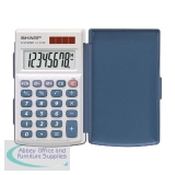 Sharp Handheld Calculator with Hard Cover 8 Digit 3 Key Memory Solar/Battery 64x11x105mm White Ref EL243S