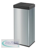 Big Bin Touch Steel and Impact-resistant Plastic Flat Packed 60 Litre Silver Ref 0860-601