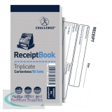Challenge Triplicate Book Carbonless Receipt 50 Receipts 140x70mm Ref 400048638 [Pack 10]