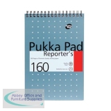 Pukka Metallic Reporters Pad Wirebound Perforated Feint Ruled 160pp 80gsm 205x140mm Ref NM001 [Pack 3]