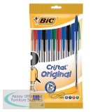 Bic Cristal Ball Pen Clear Barrel 1.0mm Tip 0.4mm Line Black Ref 830865 [Pack 10]