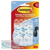 Command Adhesive Hook Mini Clear Ref 17006CLR [Pack 6]