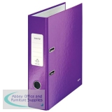 Leitz WOW Lever Arch File 80mm Spine for 600 Sheets A4 Purple Ref 10050062 [Pack 10]