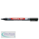 Edding 361 Whiteboard Marker Bullet Tip 1mm Line Black Ref 4-361001 [Pack 10]