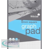 Silvine Student Graph Pad 90gsm 5mm Quadrille 50 Sheets A4 Ref A4GPX [Pack 10]
