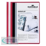 Durable Duraplus Quotation Filing Folder with Clear Title Pocket PVC A4+ Red Ref 2579/03 [Pack 25]