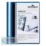 Durable Duraplus Quotation Filing Folder with Clear Title Pocket PVC A4+ Blue Ref 2579/06 [Pack 25]