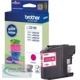 Brother LC221M Inkjet Cartridge Page Life 260pp Magenta Ref LC221M