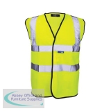 Bseen High Visibility Waistcoat Full App Small Yellow/Black Piping Ref WCENGS