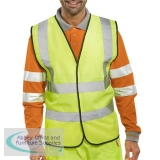 Bseen High Visibility Waistcoat Full App 2XL Yellow/Black Piping Ref WCENGXXL *Up to 3 Day Leadtime*