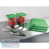 Rubbermaid Food Service Kit 12 Piece Colour-coded Green