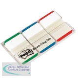 Post-it Index Tabs Lined Strong 25mm Assorted Green Blue Red Ref 686L-GBR [Pack 66]