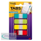 Post-it Small Index Flags Repositionable Tabs Assorted Colours [40 Flags] Ref 676-ALYR-EU