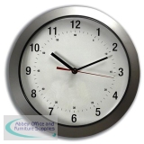 5 Star Facilities Wall Clock with Coloured Case Diameter 300mm Silver