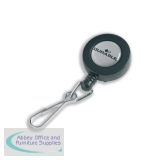 Durable Badge Reel with Spring Snap Fastener 850mm Ref Charcoal 8221-58 [Pack 10]