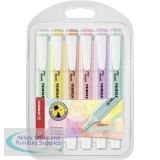 Stabilo Boss SwingCool Pastel Highlighters Chisel Tip 1-4mm Line Wallet Assorted Ref 545/4 [Pack 6]