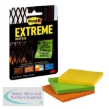 Post-it Extreme Notes 76x76mm Assorted 3 Colours Ref EXT33M-3-UKSP Packs of 3 Pads x 45 Sheets