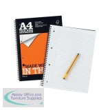 Silvine Notebook Wirebound FSC 75gsm Ruled Margin Perforated Punched 4 Holes 160pp A4 Ref TWPA4 [Pack 6]