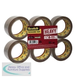 Scotch Heavy Packaging Tape High Resistance Hotmelt 50mmx66m Brown [Pack 6] Ref UU005262843