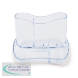 Glass Clear Desk Organiser 4 Compartments 93mm High Glass Clear