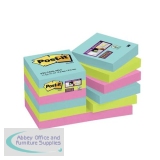 Post-It Super Sticky Notes Miami 51x51mm Aqua Neon Green Pink Ref 622-12SS-MIA [Pack 12]