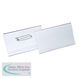 Durable Name Badges Combi Clip for Pin or Clip to Clothing 40x75mm Ref 8141-19 [Pack 50]