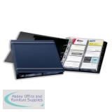Durable Visifix Business Card Album 4 Ring A-Z Index Capacity 400 A4 Dark Blue Ref 2388-07