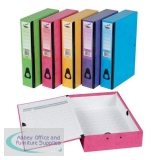 Concord Contrast Box File Laminated 75mm Spine Foolscap Assorted Ref 13487 [Pack 5]