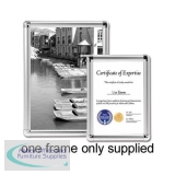 5 Star Facilities Clip Display Frame Aluminium with Fixings Front-loading A4 210x13x297mm Silver