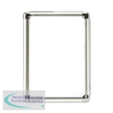 5 Star Facilities Clip Display Frame Aluminium with Fixings Front-loading A2 420x13x594mm Silver