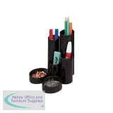 Desk Tidy with 6 Variable Sized Compartment Tubes Black