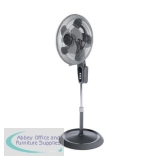Pedestal Fan Double Blade Oscillation Adjustable Height 910-1240mm 90Watt 3-Speed Dia.400mm Grey/Black