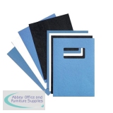 SP-279135 - GBC Binding Covers Leatherboard Window 250gsm A4 Blue Ref 46735E [Pack 25x2]