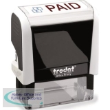 Trodat Office Printy Stamp Self-inking PAID 46x16mm Reinkable Red and Blue Ref 77302