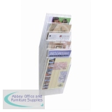 Durable Flexiboxx Literature Holder Wall Mountable 6 Pockets Portrait A4 Clear Ref 1709760400