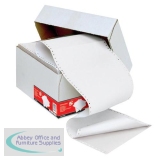 5 Star Office Listing Paper 2-Part Carbonless Perf 55gsm 11inchx241mm Plain White/White [1000 Sheets]