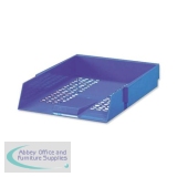 5 Star Office Letter Tray High-impact Polystyrene Foolscap Blue