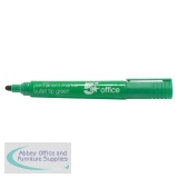 5 Star Office Permanent Marker Xylene/Toluene-free Smear proof Bullet Tip 2mm Line Green [Pack 12]