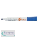 5 Star Office Drywipe Marker Xylene/Toluene-free Bullet Tip 3mm Line Blue [Pack 12]