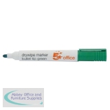 5 Star Office Drywipe Marker Xylene/Toluene-free Bullet Tip 3mm Line Green [Pack 12]