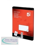 5 Star Office Multipurpose Labels Laser Copier Inkjet 16 per Sheet 99.1x34mm White [1600 Labels]