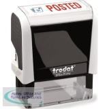 Trodat Office Printy Stamp Self-inking POSTED 46x16mm Reinkable Red and Blue Ref 77303