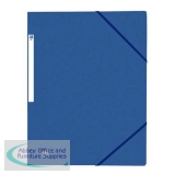 Oxford Folder Elasticated 3-Flap 450gsm A4 Blue Ref 400114326 [Pack 10]