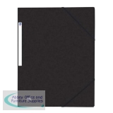 Oxford Elasticated 3-Flap Folder 450gsm Manilla A4 Black Ref 400114334 [Pack 10]