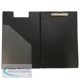 5 Star Office Clipboard Fold Over Executive PVC Finish with Pocket Foolscap Black