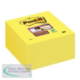 Post-it Super Sticky Note Cube Pad of 350 Sheets 76x76mm Yellow Ref 2028S