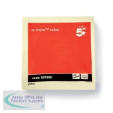 5 Star Office Re-Move Notes Cube Pad of 400 Sheets 76x76mm Yellow
