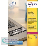 Avery Heavy Duty Labels Laser 48 per Sheet 45.7x21.2mm Silver Ref L6009-20 [960 Labels]